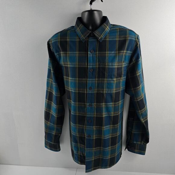 Duluth Alaskan hardgear untucked L tall plaid flannel button down blue 5281 - Picture 1 of 10